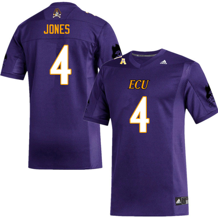 Men #4 Ryan Jones ECU Pirates College Football Jerseys Sale-Purple